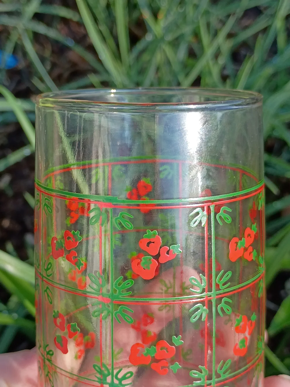Vtg Set of Anchor Hocking Strawberry & Lattice 5